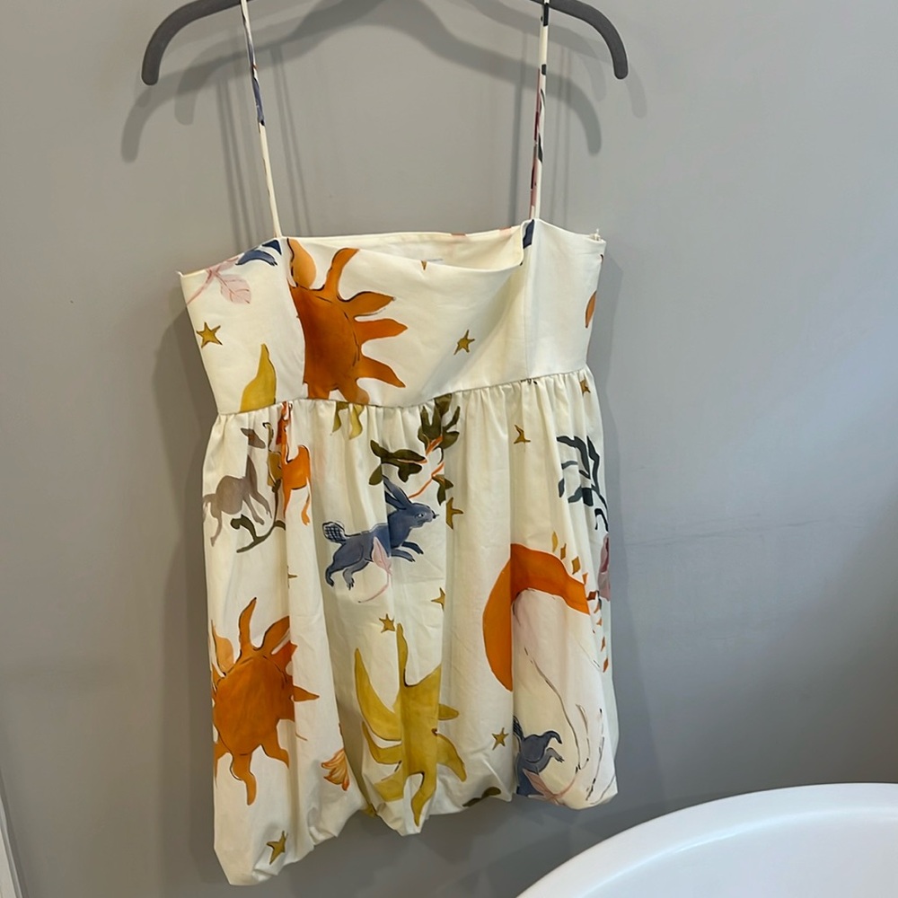 Zara printed bubble hem mini dress. Size large